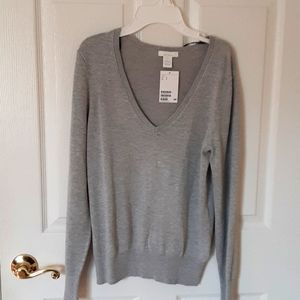Grey h&m v-neck sweater